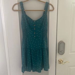 Teal floral dress